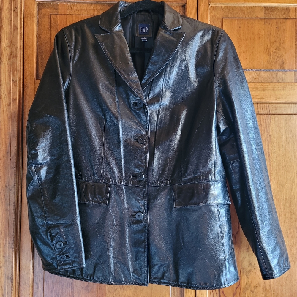 Gap Black women's leather blazer